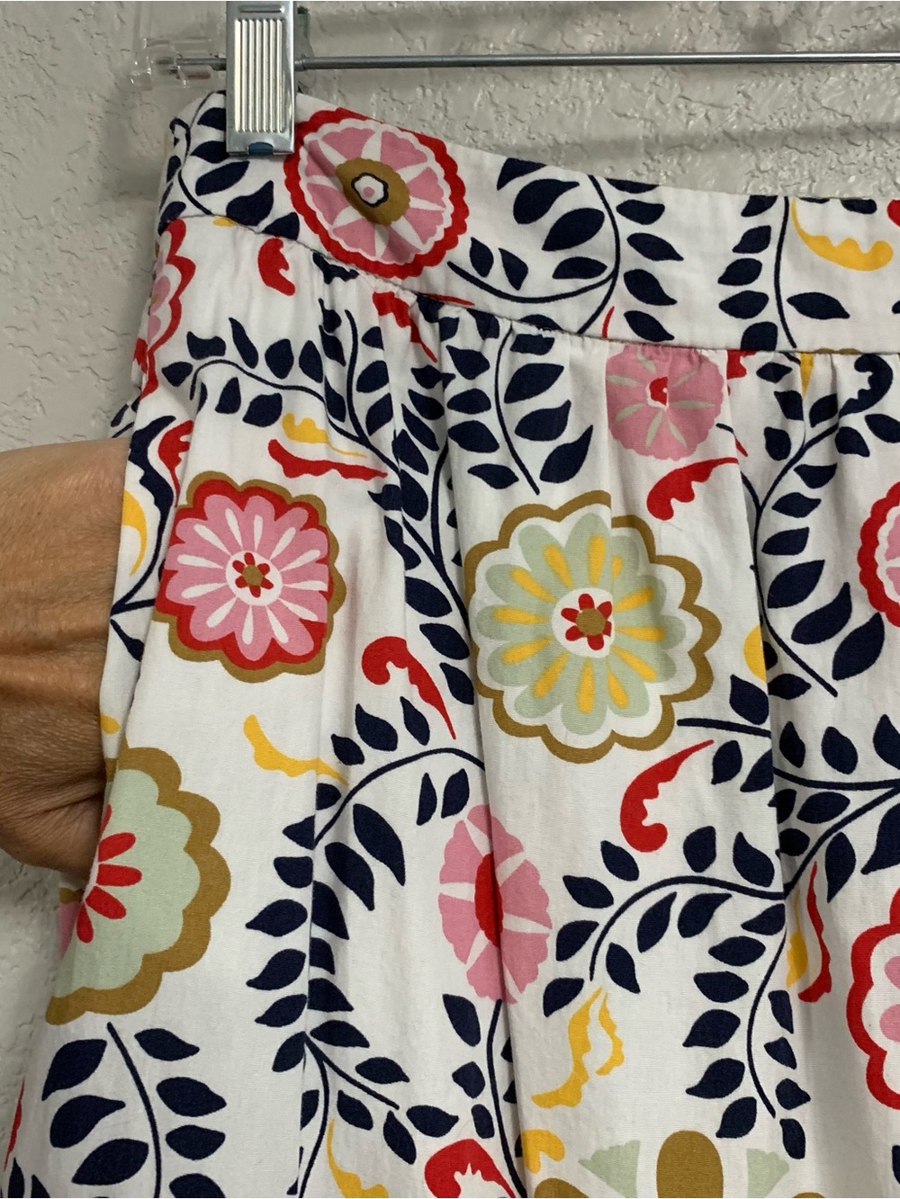 Boden Skirt Womens 8P Poplin Floral Tiered Maxi Pockets Preppy Boho Festival - Picture 7 of 11